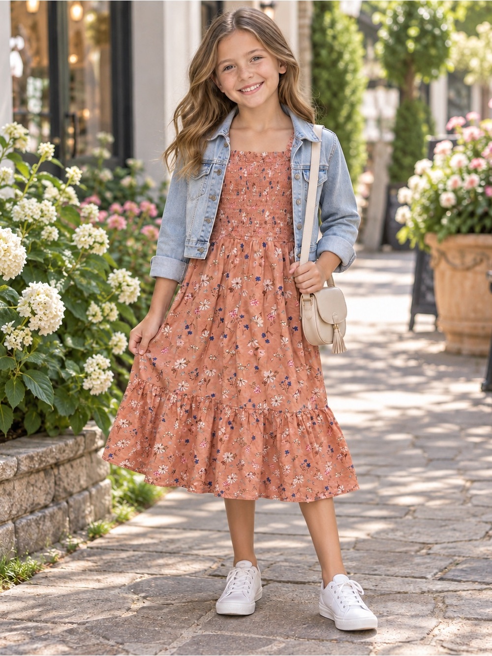 H&M Girls' Smocked Floral dress